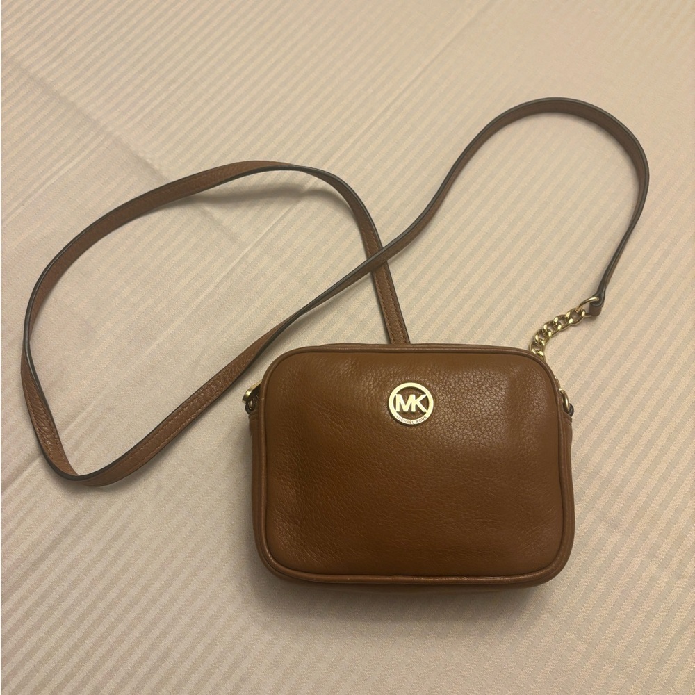 Michael Kors Tan Crossbody Bag with Gold Accents